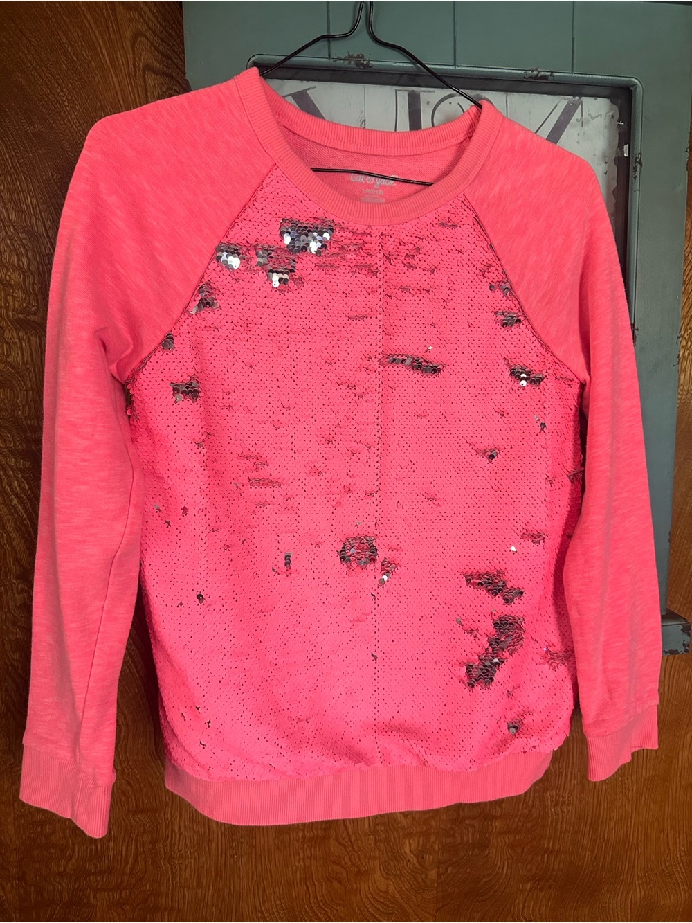 Coral orange sequence tops girls